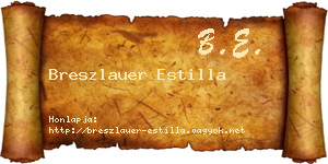 Breszlauer Estilla névjegykártya